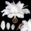 270 PCS Ostrich Feather Decorations, 8-10 in, 10-12 in, 12-14 in Natural Feathers Plumes for Wedding Centerpieces, Flower Arrangements, Home Decor, DIY Crafts, Photo Shoots, Party Displays