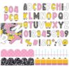 282 Pcs Classroom Bulletin Board Decoration Set 162 Pcs 4" Bulletin Board Letters with 120 P Cs 118 ft Scalloped Corkboard Trim Letters Number Alphabet Cutout for Classroom Back to School Decor