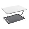 28" Adjustable White and Silver Stainless Steel Standing Desk Converter