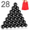 28Pcs Black Shiny Sensory Fidget Toy Set, 20mm DIY Mutual Attraction Desk Balls for Adults Stress Relief, Multi-Color Educational Science Kit for Anxiety Relief, Stocking Stuffers Gift for Party Gift