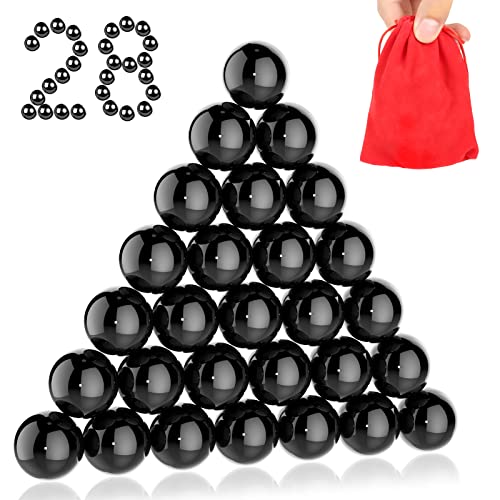 28Pcs Black Shiny Sensory Fidget Toy Set, 20mm DIY Mutual Attraction Desk Balls for Adults Stress Relief, Multi-Color Educational Science Kit for Anxiety Relief, Stocking Stuffers Gift for Party Gift