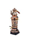 2.9 Liter Electric Copper Samovar 220V with Hand-Engraved Details | Eva Special Color | 76.08 Fl Oz Water Tank Capacity | 21.97 Fl Oz Teapot Capacity | 3-Stage Heating | Brass & Wood Handle
