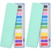 2 Boxes Solid Watercolor Paint Set, Portable Tin Box Pigment Kit