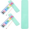 2 Boxes Solid Watercolor Pigment Kit for Students and Paint Set