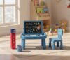 2 in 1 Children's Chalkboard Table with Markers and Letters(Blue)