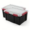2 Pack 20Gal IP68 Waterproof Gasket Garage Storage Bins, Latches Lid Black