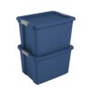 2 Pack 20 Gallon Plastic Storage Bin with Latch Lid, Blue