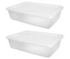 (2 Pack) 28 Quart Clear Storage Bin with Snap‑On Lid, White