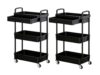 2 Pack 3 Tier Rolling Cart with Drawer 15.74" Mesh Storage