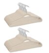 2 Pack Beige Velvet Adult Clothing Hangers, 30 Count Total