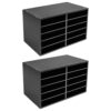 2 Pack Classroom Mailbox 10 Slots,PVC Desktop Literature Organizers (Black)