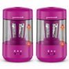 2 Pack Electric Pencil Sharpener for Classroom, Fully Automatic MagentaPink