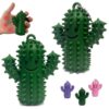 2 Pack Spiky Cactus Fidget, Silicone Sensory Stress Relief Keychain