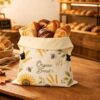 2 Pack XL Beeswax Bread Bag for Sourdough & Homemade Bread, Organic Waxed Liner and Linen Fabric, Removable Lining, 100% Natural Beeswax, Organic Cotton, Reusable