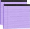 2 Pads Note Pads Wide Legal Pads 11 x 9.5 Landscape College Ruled Notepad 80GSM Legal Pad 30 Sheets Landscape Legal Pad Perforated Writing Paper Notebook for School, to-Do Lists, Office Purple