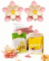 2 Pc Pink Cherry Blossom Chip Clips,2 Flower Magnetic Bases with 20 Clips.