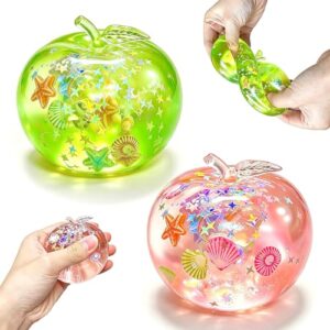 2Pcs Apple Squishies, Slow Rising Squeeze Toys, Fidget Toys Adults