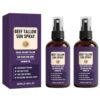 2PCS Beef Tallow Sun Spary, Beef Tallow Sunscreen with Grass-Fed Beef Tallow, Non-nano Zinc Oxide and Coconut Oil, Lightweight Fine Mist Sun Protection for Face & Body, Beach & Outdoor