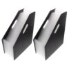 2pcs Black Plastic Accordion Folder for Documents with Labels