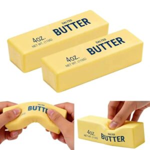 2 PCS Butter Squishy – Slow Rising Squishy Butter Stick, Realistic Food Fidget Toys, Stress Relief & Anxiety Relief, Soft PU Material, Portable 5.5 Inch Squeeze Toys for Office & Home