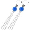 2pcs Car Static Electricity Removal Chain 13 Inch Metal Blue Reflector