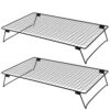 2 Pcs Cooling Racks, Foldable Carbon Steel Cake Racks for Cooling and Baking, with Legs, Square Grid Design for Even Heat Distribution, Versatile Kitchen Tool for Cookies, Cakes, Bread