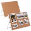 2 Pcs Cork Board for Home Office, Desk Cork Bulletin Board Set with Double Sided Aluminum Hanging Frame, Includes 28 Push Pins, 15.75 x 11.81 in, for Notes Photos Plans and Wall Mounting