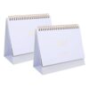 2pcs Desktop Monthly Desk Calendar White Paper Flip Planner