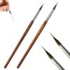 2pcs Extended Needle Point Watercolor Brushes, Professional Watercolor Brushes for Fine Detail, Synthetic Extra Long Fine Tip Liner Brushes for Watercolor, Acrylic, Gouache and Ink Painting
