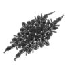 2pcs Floral Rhinestone Applique for Wedding Prom Dresses Elegant Black