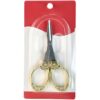 2 Pcs Foldable Scissors, Golden Retractable Stainless Steel Travel Utility Snips with Sturdy Handle, Portable Fishing Line Cutter for Outdoor Activities, Thread Trimming, Keychain Hole