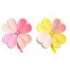 2pcs Four Leaf Clover Cute Bag Clip Set,Decorative Magnetic Fridge Magnets, 2 Sets of 8 Fun Food Sealing Clips (Green & Pink) (Pink & Yellow)