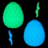 2PCS Glow In the Dark Twisty Fidget Dragon Egg 3D Printed Fidget Toys Sensory Kids Teens Adults Stress Relief Gifts Easter Basket Back to School Christmas Stocking Stuffers White Elephant(Blue+Green)