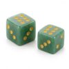 2Pcs Green Mahjong Dice Set, Square Corner Crystal Dice for Mah Jong