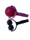 2PCS Handheld Spiky Massage Balls Rollers Muscle Relaxation Tools with Handle-Deep Tissue for Pain Pressure Relief Whole Body Sensory Self Relax Massager Stick Compact and Portable