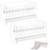 2 Pcs Label Roll Holders, Clear Acrylic Tape Dispensers with Removable Divider Disks, Adjustable Desktop Sticker Roll Holders for Office and Home, Clear Holder for Labels and Stickers