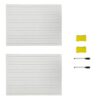 2 Pcs Lined Writing Board Set with Strong Attachment Force, 9.1 x 11.8 in, 23 x 30 cm, Double Sided Dry Erase Sheet with Eraser, Classroom Whiteboard Accessories, Homeschool Supplies