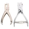 2pcs Manual Single Hole Puncher for Paper and Id Cards Silver Metal