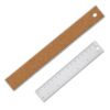 2 Pcs Metal Ruler with Cork Backing, 6 Inch &12 Inch Stainless Steel Ruler, Non-Slip Straight Rulers with Inch and Centimeters for Student School Office Drafting Tools