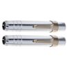 2Pcs Press Type Dustless Chalk Holder, Retractable Metal, Silver