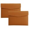 2 Pcs PU Leather A4 File Folder, Document Holder with Metal Snap Closure, 13 x 9.4 in / 33 x 24 cm, Litchi Texture Filing Organizer for Business Meetings, Office, Contract Storage