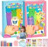 2Pcs Rainbow Squeeze Art Kit, 2026 Upgrade Magic Rainbow Scratch Paper Art Set, Creative Squeegee Painting Kit DIY Postcards Scratch for Birthday Party Favors (Pink+Blue) A