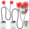 2Pcs RGB Glowing Eyes Halloween, Light Up Eyes Halloween with Waterproof