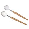 2pcs Salad Server Set Stainless Steel and Wood Fork Spoon