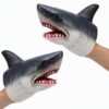 2PCS Shark Hand Puppet, Interactive Shark Puppet for Role Play Activities, Educational Shark Puppet for Classroom and Home Use, Durable Enamel Rubber Shark Hand Puppet