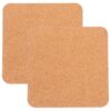 2pcs Small Square Cork Bulletin Board 6x6 Inch Khaki Wall Tile