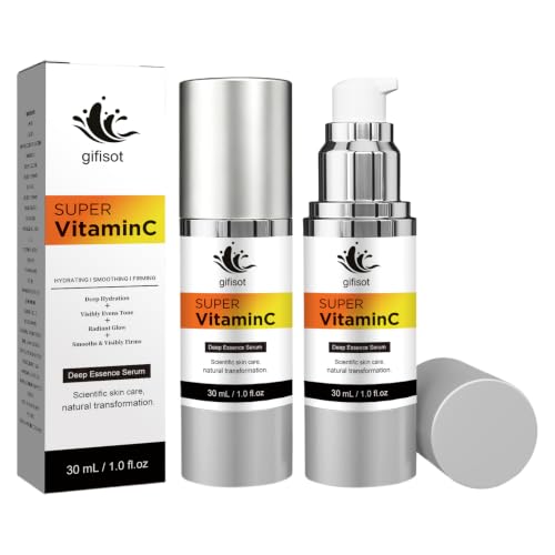 2PCS Super Vitamin C + Retinol Serum for Mature Skin - Anti-Aging Face Treatment Hydrates, Firms, Lifts, Smooths, Targets Age Spots & Wrinkles Suitable for all skin types. serum for women over 70