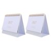 2pcs White Desk Calendar Monthly Planner for Office Table Use