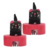 2pcs Wooden Cat Pencil Sharpener Black Manual Cute Animal Novelty