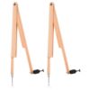 2 Pcs Wooden Drawing Compass Teacher Math Tool Adjustable Radius